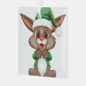 漫画フェスティバルウサギ ガラスオーナメント (正面左)