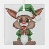 漫画フェスティバルウサギ ガラスオーナメント (正面)