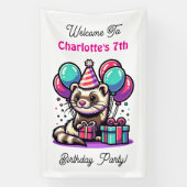 漫画フェターの女の子の誕生日パーティパーソナライズされた 横断幕 (縦)