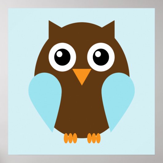 漫画フクロウの子供部屋壁アート ポスター (正面)