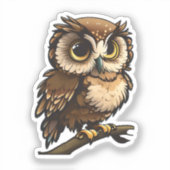 漫画フクロウ シール (正面)