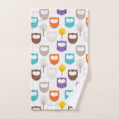 漫画フクロウ バスタオルセット (ハンドタオル)