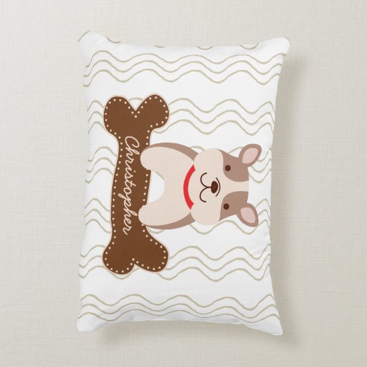 漫画フランスのブルドッグかわいい子犬愛犬家 アクセントクッション (裏面(縦))