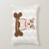 漫画フランスのブルドッグかわいい子犬愛犬家 アクセントクッション (正面(垂直))