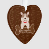 漫画フランスのブルドッグかわいい子犬愛犬家 オーナメント (正面)