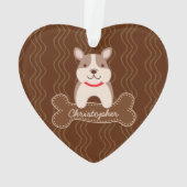 漫画フランスのブルドッグかわいい子犬愛犬家 オーナメント (裏面)