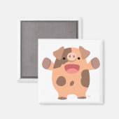 漫画フレンドリーの豚マグネット マグネット (正面/裏面)