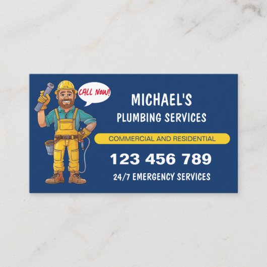 漫画フレンドリーの配管工の水修理 名刺 (正面)
