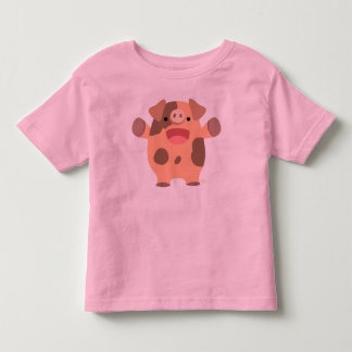 漫画フレンドリー豚の子供Tシャツ トドラーTシャツ