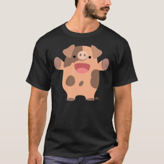 漫画フレンドリー豚Tシャツ Tシャツ