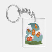 漫画フローティングハイランド牛アクリルキーチェーン キーホルダー (正面左)