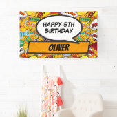 漫画ブカスタムックスーパーヒーロー誕生パーティー  横断幕 (インサイチュ)