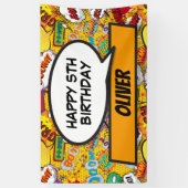 漫画ブカスタムックスーパーヒーロー誕生パーティー  横断幕 (縦)