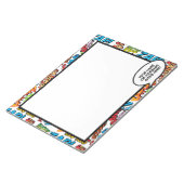 漫画ブックおもしろい音声バブル名メッセージ ノートパッド (アングル)