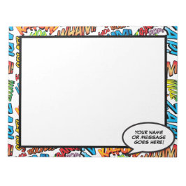 漫画ブックおもしろい音声バブル名メッセージ ノートパッド