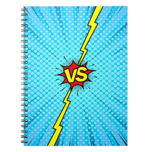 漫画ブックと背景、クラシックポップ・アートのアートスタイル ノートブック (正面)