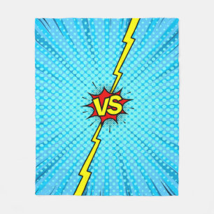 漫画ブックと背景、クラシックポップ・アートのアートスタイル フリースブランケット