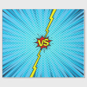 漫画ブックと背景、クラシックポップ・アートのアートスタイル ラッピングペーパー (フラット)