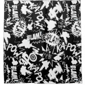 漫画ブックアクション シャワーカーテン (正面)