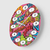 漫画ブックアポップ・アートのートサウンド ラージ壁時計 (傾斜)