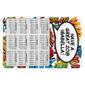 漫画ブックアポップ・アートのートスピーチバブル2018カレンダー マグネット (横)