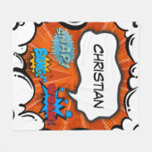 漫画ブックアポップ・アートのートバンカスタム フリースブランケット (正面(横))