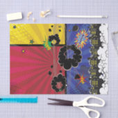 漫画ブックアポップ・アートのートバースデーパーティーカラフル 薄葉紙 (クラフト)