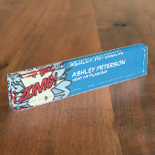 漫画ブックアポップ・アートのートフラッシュZOMG デスクネームプレート (側面)