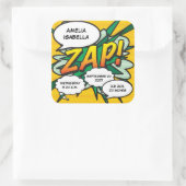 漫画ブックアポップ・アートのート誕生の状態パーソナライズされた スクエアシール (バッグ)