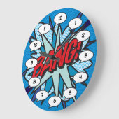 漫画ブックアポップ・アートのートBANG ラージ壁時計 (傾斜)