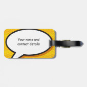 漫画ブックアポップ・アートのートHELLO WORLD パーソナライズされた ラゲッジタグ (裏面横)