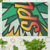 漫画ブックアポップ・アートのートSPLAT キッチンタオル (折り畳み)