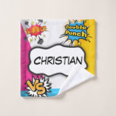 漫画ブックアートポップ・アートのカスタム バスタオルセット (ウォッシュタオル)