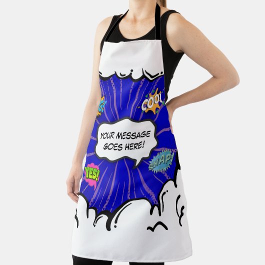 漫画ブックアートポップ・アートの追加文字カスタム エプロン (インサイチュ)