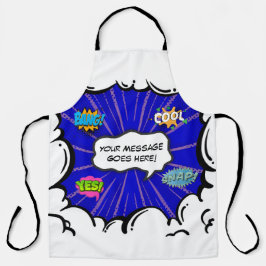 漫画ブックアートポップ・アートの追加文字カスタム エプロン