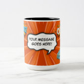 漫画ブックアートポップ・アートの追加文字カスタム ツートーンマグカップ (中央)