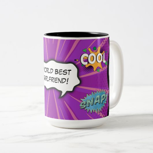 漫画ブックアーポップ・アートのトワ最高のールガルガールズカスタム ツートーンマグカップ (正面右)