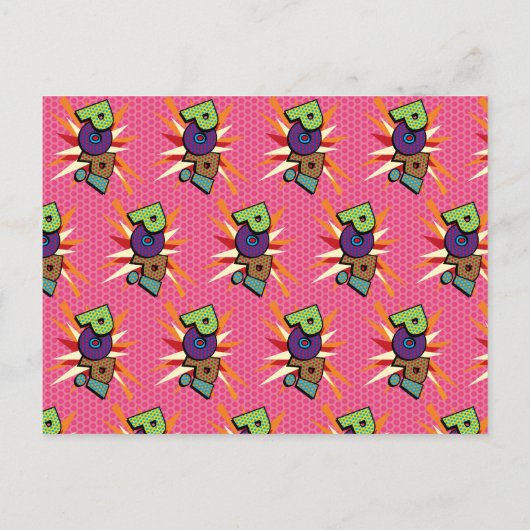 漫画ブックアーポップ・アートのト準備ベビーポップ・アートのシャワー招待状 案内ポストカード (裏面)