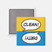 漫画ブックアーポップ・アートのト食洗機クリーン・ダーティ マグネット (正面/裏面)