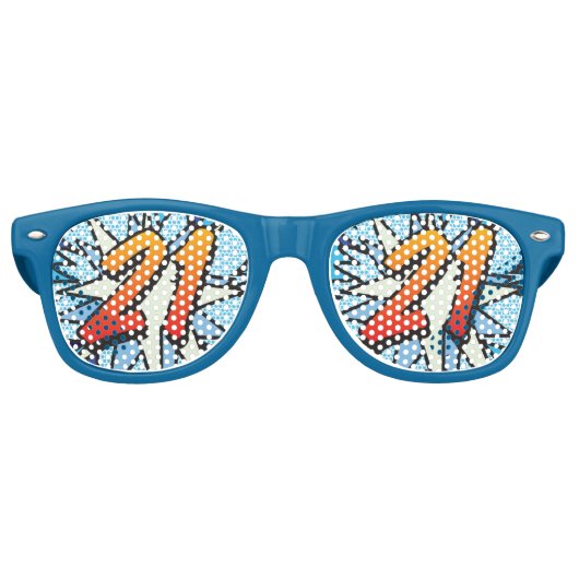 漫画ブックアーポップ・アートのト21バースデーパーティーのサングラス レトロサングラス (正面)