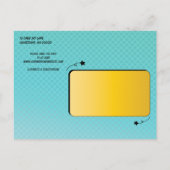 漫画ブックウェディング日付の保存 案内ポストカード (裏面)