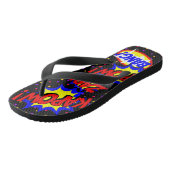 漫画ブックカスタムの音声吹き出しドカラフルット ビーチサンダル (アングル)