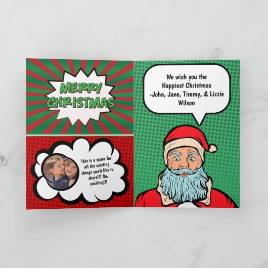 漫画ブックカバー写真クリスマスカード カード (内部)