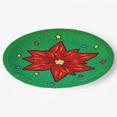 漫画ブッククリスマスポインセチア ペーパープレート (アングル)
