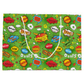 漫画ブックグリーン抱き枕 ラージペーパーバッグ (裏面)