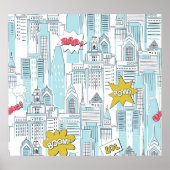 漫画ブックシティ:ヴィンテージパターン ポスター (正面)