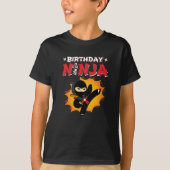 漫画ブックスタイルすごいパーティー誕生日忍者 Tシャツ (正面)