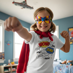 漫画ブックスタイルすごいヒーローTシャツ Tシャツ