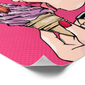 漫画ブックスタイルアイスクリーム舐め ポスター (角)