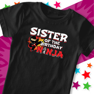 漫画ブックスタイルパーティーシスター誕生日忍者 Tシャツ